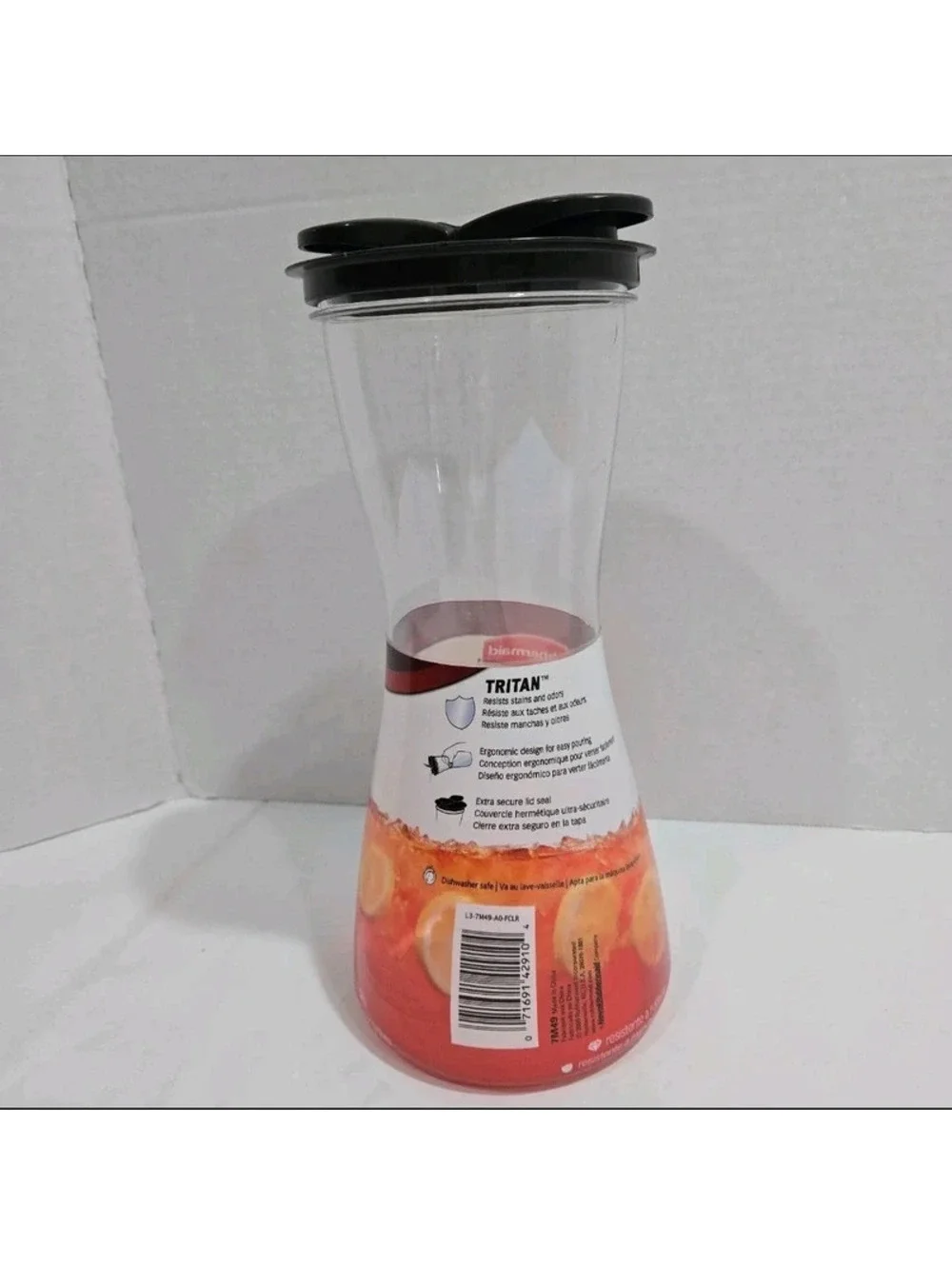 Rubbermaid 2 qt Carafe Leak-Proof Lid BPA Free Shatter Resistant Clear 11.5